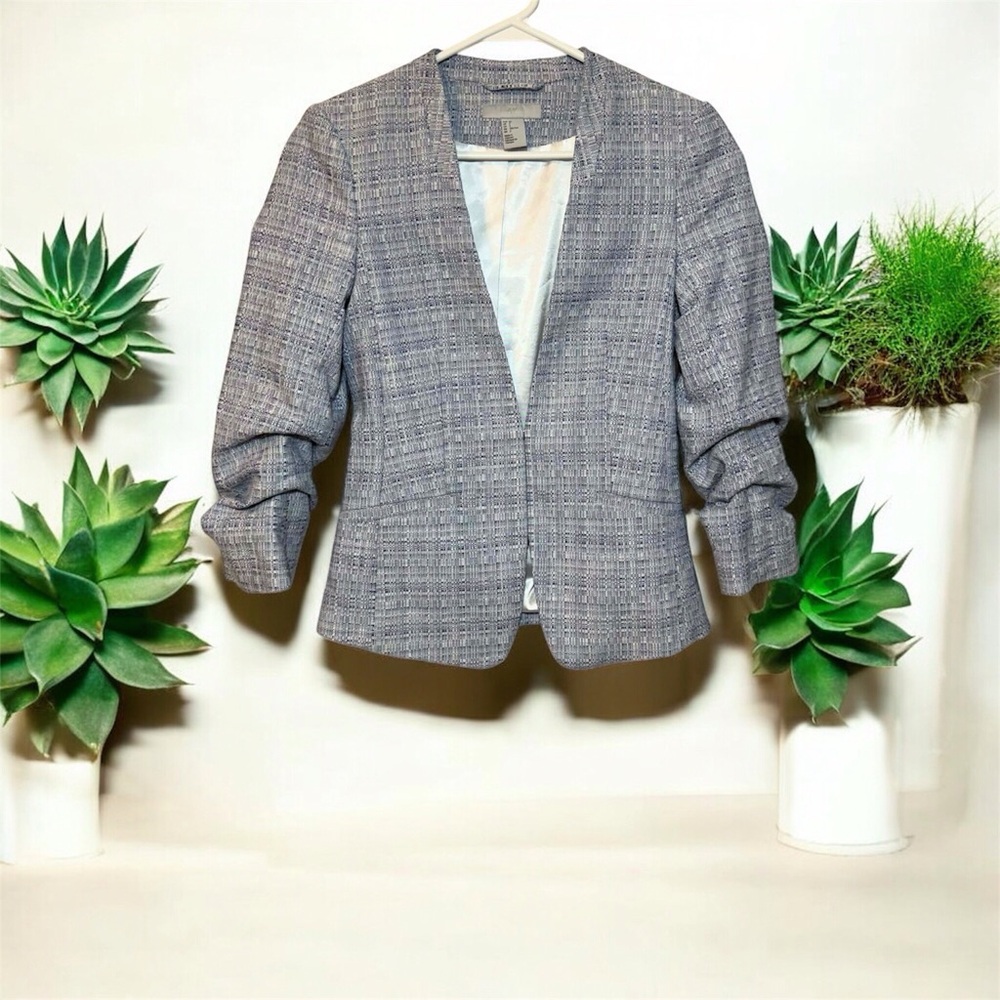 H&M Collarless Tweed-Style Blazer